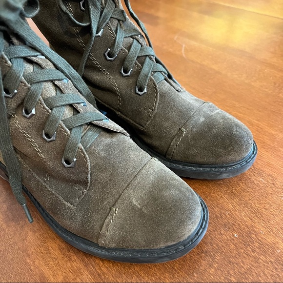 SAM EDELMAN | Olive green suede lace up combat moto style summer back zi… - Picture 5 of 15